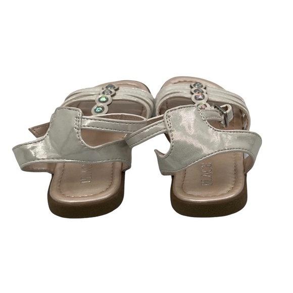 The Children's Place White Embellished Ankle Strap Sandals Size 9 Toddler Girl - Picture 8 of 10